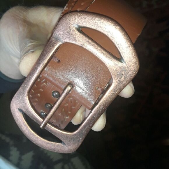 STEVE MADDEN copper buckle Studded Leather Belt Sm - Picture 7 of 9